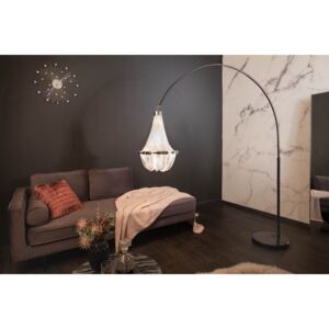 Designová stojanová lampa Kingdom 189 - 204 cm stříbrná