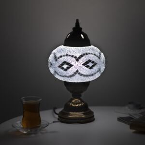 Krásy Orientu Orientální skleněná mozaiková lampa Beyaz - stolní