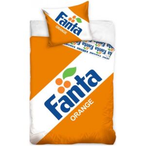 Carbotex • Bavlněné ložní povlečení Fanta Orange Classic Logo - 100% bavlna renforce - 70 x 90 cm + 140 x 200 cm