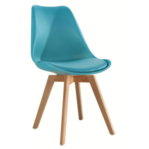 Pohodlná jídelní židle v ergonomickém tvaru v tyrkysové barvě KN266