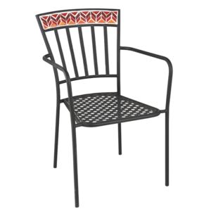 Kovová zahradní židle Square Mosaic Red - Ø53*57*85 cm