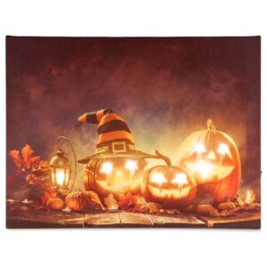 Nástěnná malba Happy Halloween - 8 LED, 30 x 40 cm