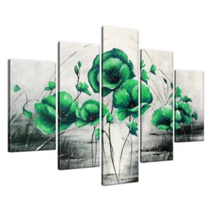 Ručně malovaný obraz Zelené Vlčí máky 150x105cm RM2451A_5H