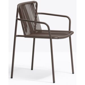 Pedrali Tmavě hnědá kovová zahradní židle Tribeca 3665