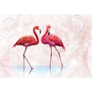 Fototapeta, Tapeta Modern Tropical Flamingos, (211 x 91 cm)