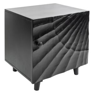 Moebel Living Černý masivní noční stolek Remus 50x40 cm