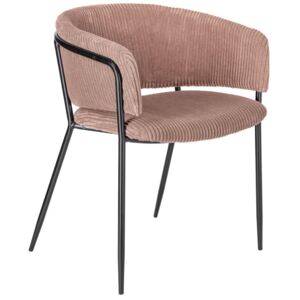 Růžová manšestrová jídelní židle LaForma Konnie