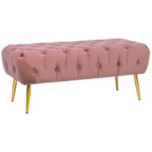 Růžová sametová lavice Bizzotto Giacinta 103 cm