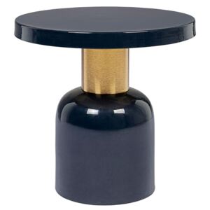 Modrý kovový kulatý odkládací stolek Bizzotto Nalima 41 cm