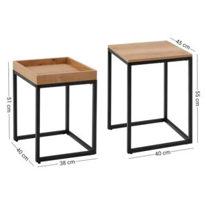 AmeliaHome - Moderní multifunkční stolek Hnědo-Černý INDUSTRIAL