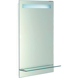 Aqualine Zrcadlo s LED osvětlením 50x80cm, skleněná polička, kolíbkový vypínač, ATH52