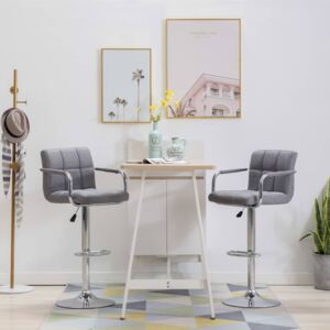Barové židle 2 ks světle šedé textil