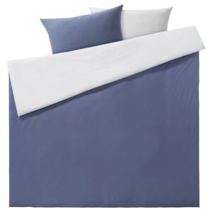 MERADISO® Žerzejové ložní prádlo, 200 x 220 cm (bílá/modrá)