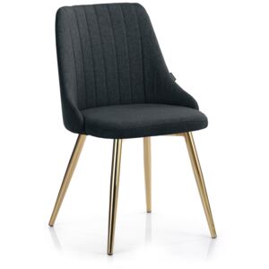 Čalouněná židle se zlatými nohami Glamour Grafitová ERTTI