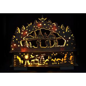 Nexos D28392 Vánoční dekorace - Vánoční krajina - 10 LED diod