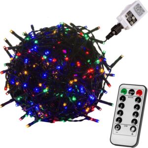 VOLTRONIC® M59745 Vánoční LED osvětlení 20 m - barevná 200 LED + ovladač - zelený kabel