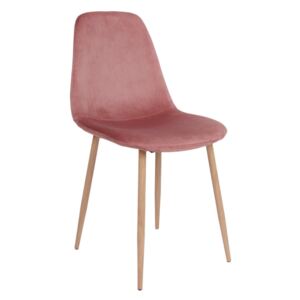 Designová jídelní židle Myla, růžová, světlé nohy