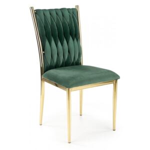 Jídelní židle K436 samet / chrom Tmavě zelená