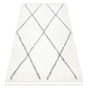 Kusový koberec Shaggy UNION 3683 krémový šedý Rozměr: 80x150 cm
