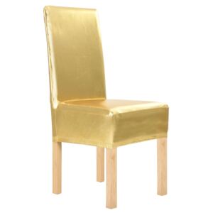 6 ks Hladké elastické potahy na židle zlaté