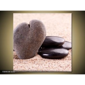 Obraz lávových kamenů vedle šedého kamene (F004038F3030)