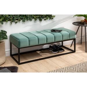 Designová lavice Halle 110 cm samet - mentolová zelená