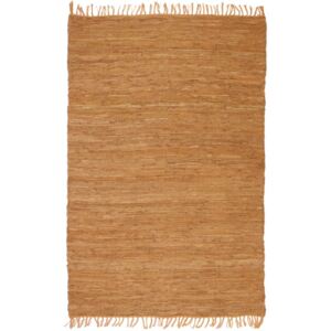 Ručně tkaný koberec Chindi kůže - snědý | 80x160 cm