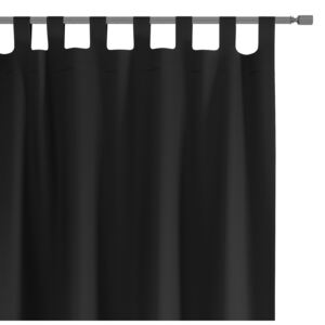 Ozdobné závěsy s poutky Oxford Tie Back 140x250 cm Černé ELEGANTE