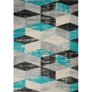 Balta Kusový koberec SHOW/SOFT 4928 šedý / tyrkysový 60 x 100