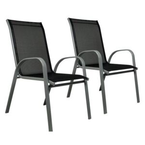 Sada 2x zahradní židle stohovatelná s vysokým opěradlem - OEM D29330