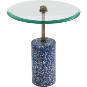 Odkládací stolek Terrazzo Visible - modrý, 46 cm