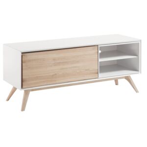 Bílý dřevěný TV stolek LaForma Quatre 134 cm