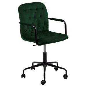 SCANDI Tmavě zelená sametová konferenční židle Corey