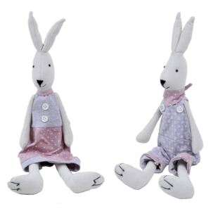 Sada 2 velikonočních textilních dekorací zajíc Ego Dekor Rabbits, výška 42 cm