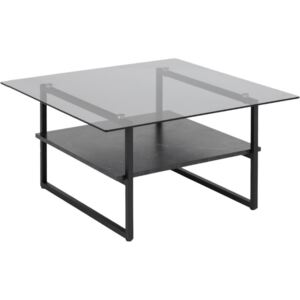 SCANDI Černý skleněný konferenční stolek Olendr 80 x 80 cm