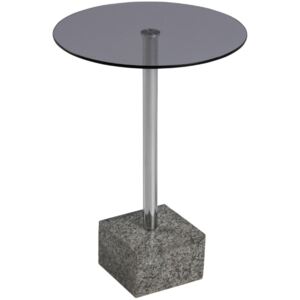 Scandi Černý skleněný odkládací stolek Hjalmar 35 cm