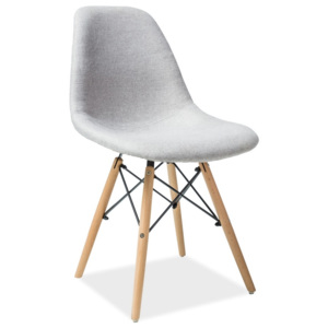 Jídelní čalouněná židle v šedé barvě na dřevěné konstrukci KN899