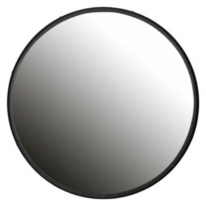 Nástěnné zrcadlo s černým rámem WOOOD Lauren, Ø 80 cm