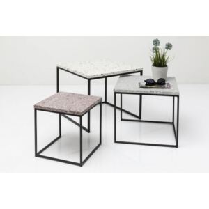 KARE DESIGN Odkládací stolek Terrazzo Square - set 3 ks