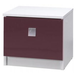 Maridex Noční stolek Lux Barva: Bílá/fialový lesk