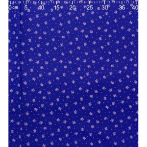 Bavlna tisk - Drobné kvítky na modré (Metráž 100% bavlna modrotisk )