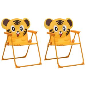 Dětské zahradní židle 2 ks žluté textil
