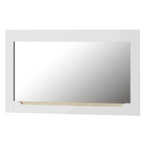 Zrcadlo na stěnu 118x70 cm s rámem v bílém lesku typ 30 KN1235