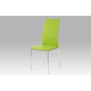 Jídelní židle chrom a ekokůže limetková AC-1295 LIM