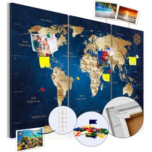 Béžové kontinenty na korkové tabuli + háčky, hřebíčky, pin-vlajky, lepicí guma ZDARMA Velikost (šířka x výška): 90x60 cm