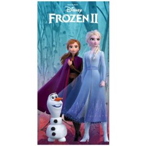 E plus M • Plážová osuška Ledové království II - Frozen II - s obrázkem princezen Anny a Elsy se sněhulákem Olafem - 70 x 140 cm