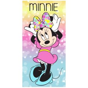 Pestrobarevná plážová osuška Minnie Mouse - Disney - 100% bavlna, froté 300 GSM - 70 x 140 cm
