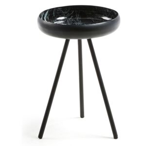 Černý kovový odkládací stolek LaForma Reuber 37 cm