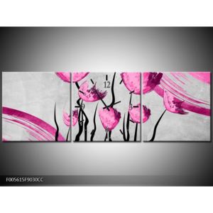 Abstraktní obraz - růžové květiny (F005615F9030CC)