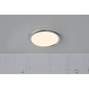 Stropní nízké LED svítidlo do koupelny NORDLUX Oja 3000/4000 K - Ø 424 x 23 mm, 19 W, kulaté, bílé se snímatelným chromovým rámečkem